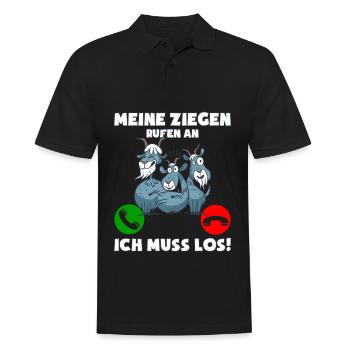 Meine Ziegen rufen an ich muss los - Männer Poloshirt - Schwarz - Vorne - Kai (181cm)