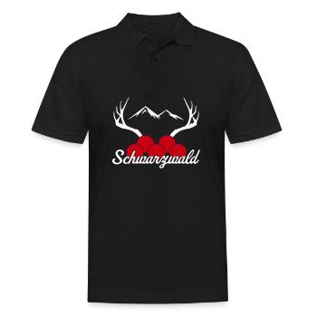 Schwarzwald Bollenhut Black Forest Geschenk - Männer Poloshirt - Schwarz - Vorne - Kai (181cm)