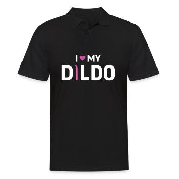 BDSM Bondage Sex Anal Plug Dildo Vibrator Sub - Männer Poloshirt - Schwarz - Vorne - Kai (181cm)