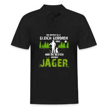 Jäger Jagd Schwarzwild Rotwild Geschenk Jägerin - Männer Poloshirt - Schwarz - Vorne - Kai (181cm)