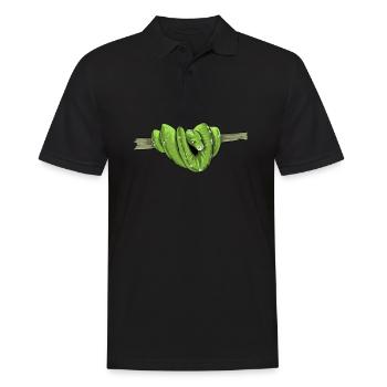 Morelia Viridis I Grüne Baumpython Schlange Phyton - Männer Poloshirt - Schwarz - Vorne - Kai (181cm)