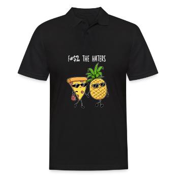 Pizza Hawaii I Pineapple Pizzeria Motif for - Men's Polo Shirt - black - Front - Kai (181cm)