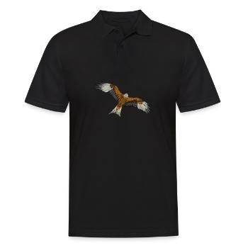 Red Kite I Bird of Prey Pickling Motif for Falconer - Men's Polo Shirt - black - Front - Kai (181cm)