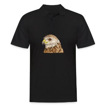 Red Kite I Bird of Prey Pickling Motif for Falconer - Men's Polo Shirt - black - Front - Kai (181cm)