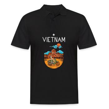 Vietnam I Hanoi Roller Pho Bo Reise Motiv für - Männer Poloshirt - Schwarz - Vorne - Kai (181cm)