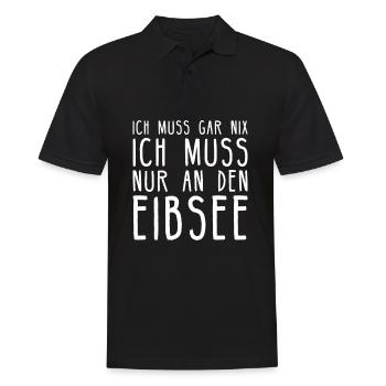 Eibsee I Garmisch-Partenkirchen Zugspitze See in - Männer Poloshirt - Schwarz - Vorne - Kai (181cm)