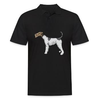Fox Terrier Dog I Hunting Dog Breeder Mistress Motif - Men's Polo Shirt - black - Front - Kai (181cm)