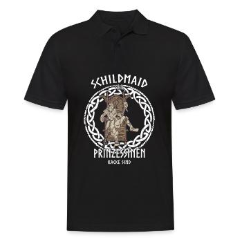 Schildmaid Prinzessin I Wikinger Valhalla Motiv - Männer Poloshirt - Schwarz - Vorne - Kai (181cm)
