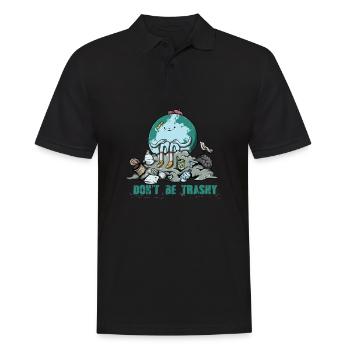 Environmental protection Motive I Plastic waste Global warming - Men's Polo Shirt - black - Front - Kai (181cm)