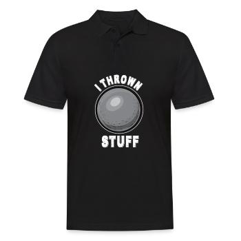 Shot Put I Athletics Discus Thrower Motif - Men's Polo Shirt - black - Front - Kai (181cm)
