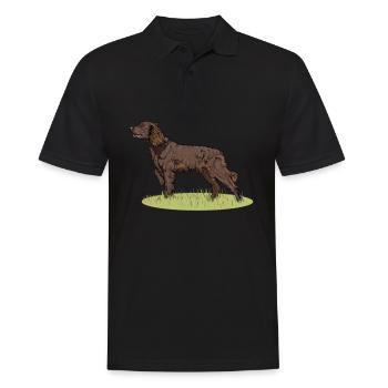 Jäger Jagd Drückjagd Deutsch Langhaar Geschenk - Männer Poloshirt - Schwarz - Vorne - Kai (181cm)