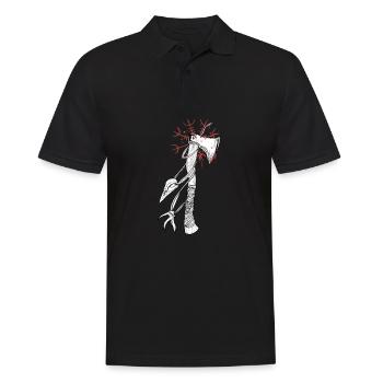 Wikinger Axt I Walhalla Asgard Motiv für Germanen - Männer Poloshirt - Schwarz - Vorne - Kai (181cm)