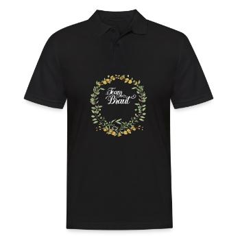 Team Braut I Blumenkranz Hochzeit Boho Stil - Männer Poloshirt - Schwarz - Vorne - Kai (181cm)