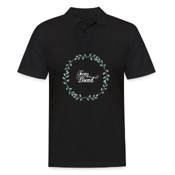 Team Braut I Blumenkranz Hochzeit Boho Stil - Männer Poloshirt - Schwarz - Vorne - Kai (181cm)