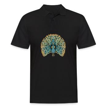 Peacock I Peacock Eye Motif avec plume de paon - Polo Homme - noir - Devant - Kai (181cm)