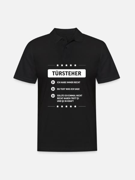 Türsteher I Sicherheitsdienst Motiv für Security - Männer Poloshirt - Schwarz