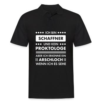 Schaffner I Lokführer Motiv für Eisenbahner und - Männer Poloshirt - Schwarz - Vorne - Kai (181cm)