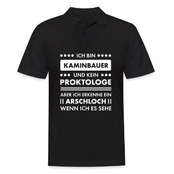Kaminbauer I Luftheizungsbau Motiv für - Männer Poloshirt - Schwarz - Vorne - Kai (181cm)