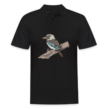 Kookaburra I Eisvogel Naturschutz für Ornithologe - Männer Poloshirt - Schwarz - Vorne - Kai (181cm)