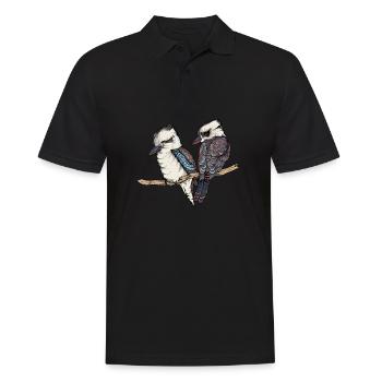 Kookaburra I Eisvogel Naturschutz für Ornithologe - Männer Poloshirt - Schwarz - Vorne - Kai (181cm)