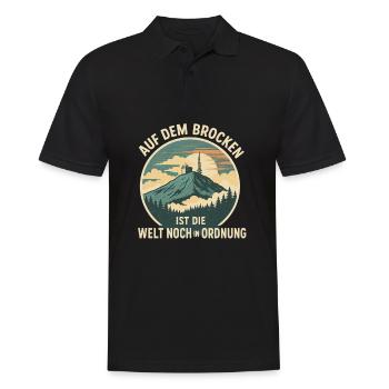 Harz I Brocken Brockenbahn Walpurgis Motiv für - Männer Poloshirt - Schwarz - Vorne - Kai (181cm)
