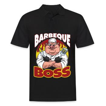Barbecue Patron Barbecue Party Hommes d’humour Grillen - Polo Homme - noir - Devant - Kai (181cm)