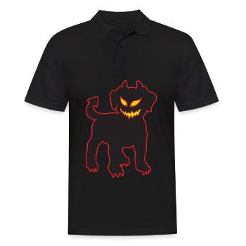 Halloween Devil Dog Chiot démoniaque brillant - Polo Homme - noir - Devant - Kai (181cm)