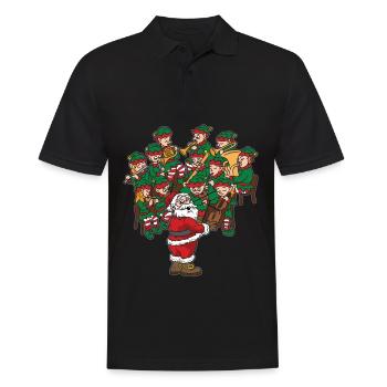 Père Noël Chef d’orchestre de Noël - Polo Homme - noir - Devant - Kai (181cm)