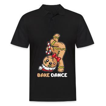 Bake Dance Lebkuchenmann Breakdance Weihnachten - Männer Poloshirt - Schwarz - Vorne - Kai (181cm)
