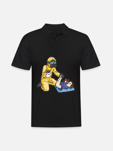 Smelly diaper change gas mask - Men's Polo Shirt - black