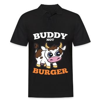Buddy pas burger veau de vache sucré - Polo Homme - noir - Devant - Kai (181cm)