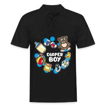 Windel Boy ABDL Ageplay Adult Baby Little - Männer Poloshirt - Schwarz - Vorne - Kai (181cm)