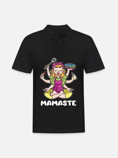 Mamaste Mama Mother Yoga Pose - Men's Polo Shirt - black