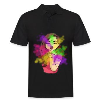 Holi Festival Girl Indien Pakistanais Mme Holi - Polo Homme - noir - Devant - Kai (181cm)