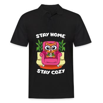 6 Rester à la maison Rester confortable copie - Polo Homme - noir - Devant - Kai (181cm)