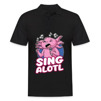 Sing A Lotle Singing Axolotl Karaoke Fan Lover - Men's Polo Shirt - black - Front - Kai (181cm)