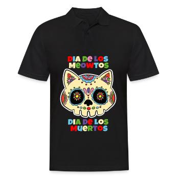 Dia De Los Meowtos - Männer Poloshirt - Schwarz - Vorne - Kai (181cm)