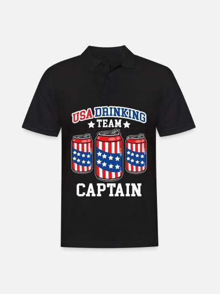 Capitaine de l’American Drinking Team - Polo Homme - noir