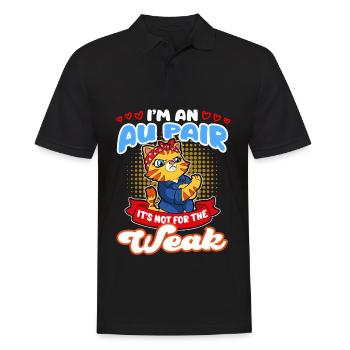 I am an Au PairCool birthday present - Men's Polo Shirt - black - Front - Kai (181cm)