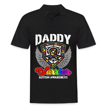 Autismus-Bewusstsein Krieger Daddy - Männer Poloshirt - Schwarz - Vorne - Kai (181cm)