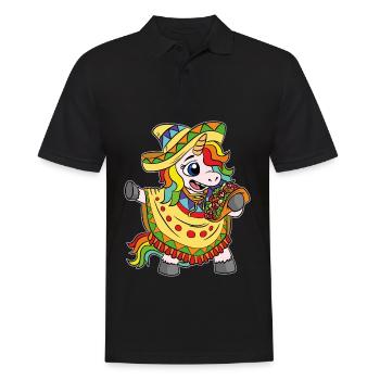 Einhorn Tacos Cinco De Mayo Kinder - Männer Poloshirt - Schwarz - Vorne - Kai (181cm)