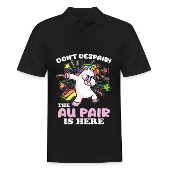 Verzweifeln Sie nicht, das Au Pair ist da - Männer Poloshirt - Schwarz - Vorne - Kai (181cm)