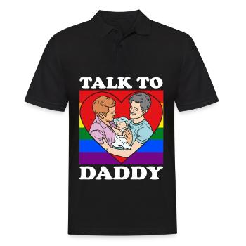 Sprich mit Papa Homosexuell Baby Adoption Zwei - Männer Poloshirt - Schwarz - Vorne - Kai (181cm)