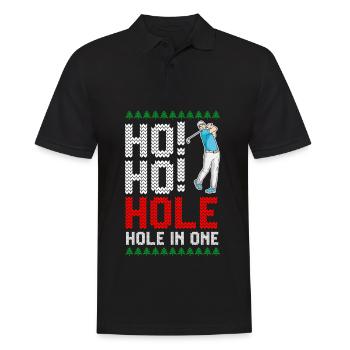 Ho Ho Hole In One Funny Golf Christmas Joke - Men's Polo Shirt - black - Front - Kai (181cm)