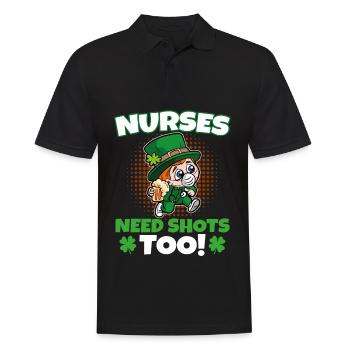 Krankenschwestern brauchen auch Schüsse St. - Männer Poloshirt - Schwarz - Vorne - Kai (181cm)