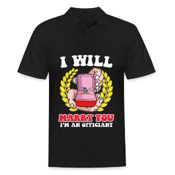Ich werde dich heiraten Offizieller ordinierter - Männer Poloshirt - Schwarz - Vorne - Kai (181cm)
