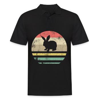 Easter Rabbit Retro Gift - Men's Polo Shirt - black - Front - Kai (181cm)