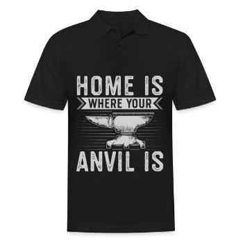 Anvil gift for blacksmith | Blacksmith Farrier - Men's Polo Shirt - black - Front - Kai (181cm)