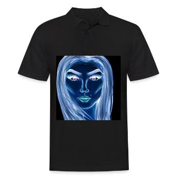 Femme Symbole Visage Art Dessin - Polo Homme - noir - Devant - Kai (181cm)