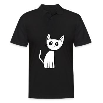 Chat rose animal animal mignon - Polo Homme - noir - Devant - Kai (181cm)